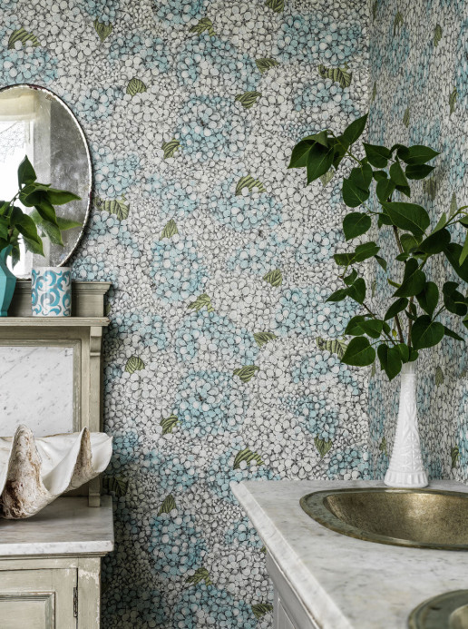 Cole & Son Tapete Ortensia - Blue/ Cream