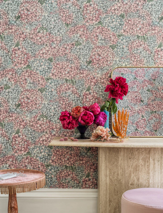 Cole & Son Wallpaper Ortensia - Pink & Blue