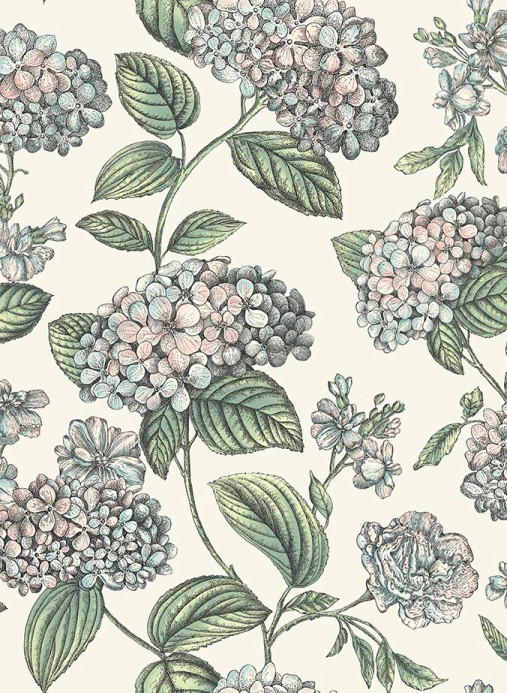 Cole & Son Wallpaper Ramo di Ortensia - Pastel on Stone