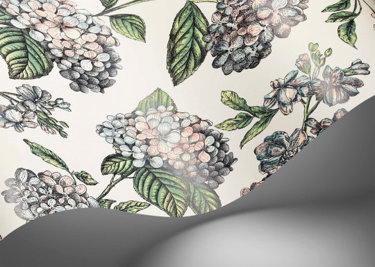 Cole & Son Wallpaper Ramo di Ortensia - Pastel on Stone