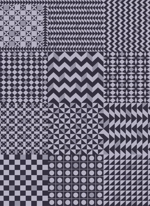Cole & Son Papier peint Geometrico - Magenta/ Ink