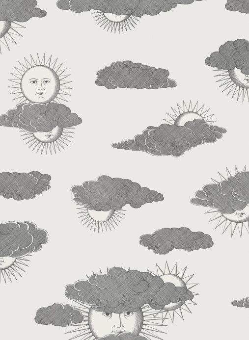 Cole & Son Wallpaper Soli e Nuvole - Black/ White