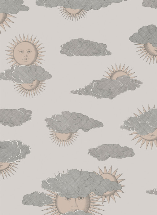 Cole & Son Wallpaper Soli e Nuvole - Beige/ Soft Gold