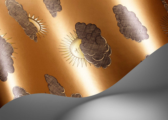 Cole & Son Papier peint Soli e Nuvole - Gold on Gold