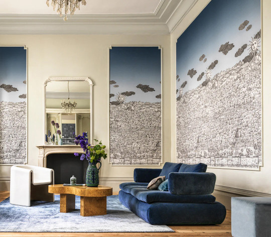 Cole & Son Wallpaper Vista Mediterranea - Blue Ombre Sky