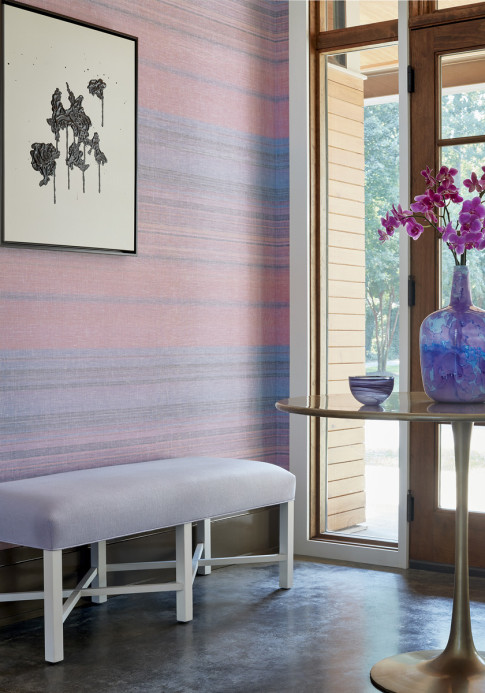 Leinen Tapete Sandia von Thibaut - Pink