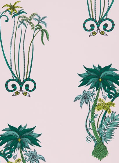 Clarke & Clarke Wallpaper Jungle Palms Pink