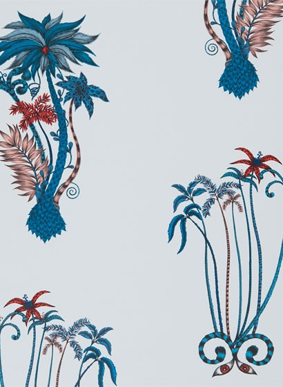 Clarke & Clarke Wallpaper Jungle Palms Blue