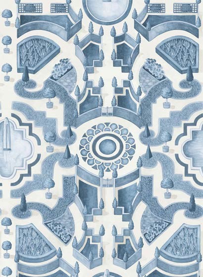 Cole & Son Wallpaper Topiary China Blue