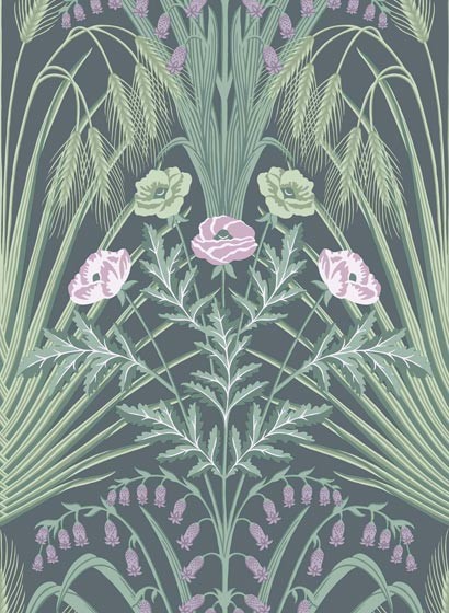 Cole & Son Wallpaper Bluebell Green and Charcoal