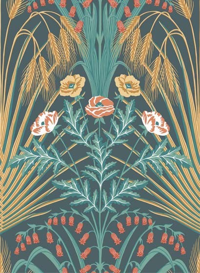 Cole & Son Papier peint Bluebell - Green and Gold