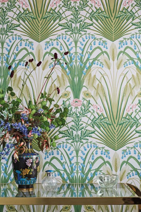 Cole & Son Wallpaper Bluebell Green and Cream