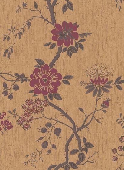 Cole & Son Wallpaper Camellia Crimson/ Gold