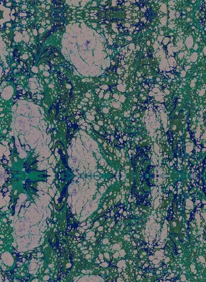 Mindthegap Papier peint Marbled Paper - Blue/ Green