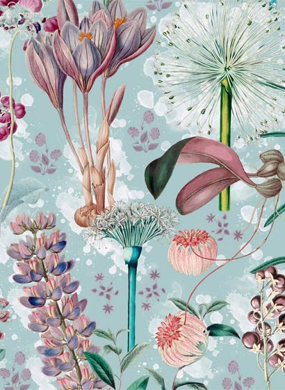 MINDTHEGAP Wallpaper Garden of Eden Aquamarine