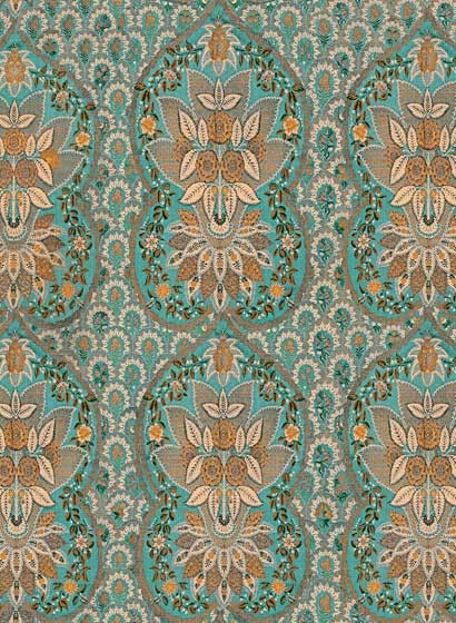 Mindthegap Papier peint Floral Tapestry - Turquoise