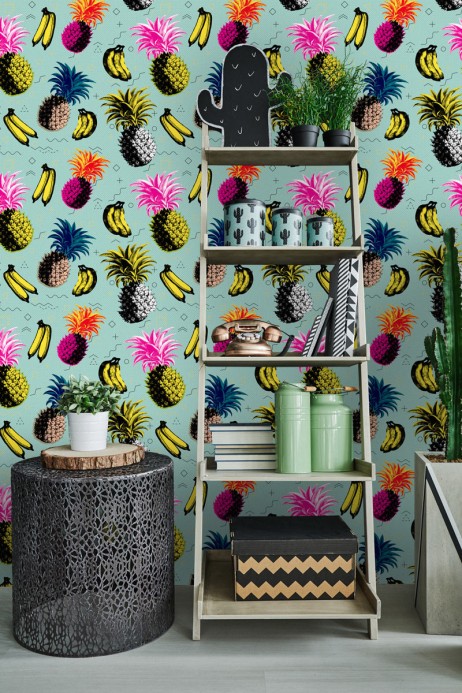 MINDTHEGAP Wallpaper Flying Objects Turquoise