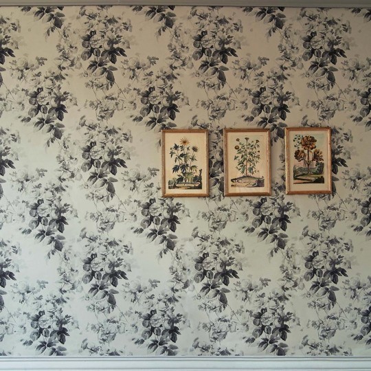House of Hackney Wallpaper London Rose Smoke Grey