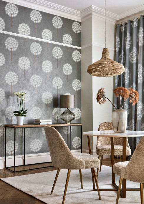 Pusteblumen Tapete Amity von Harlequin - Pewter/ Brass
