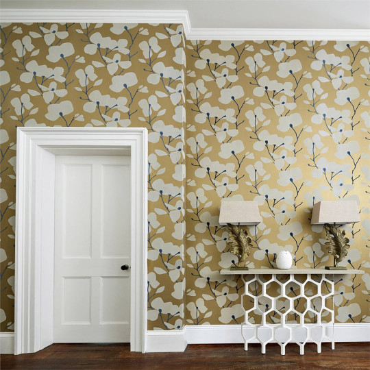 Harlequin Wallpaper Kienze Shimmer Antique Gold/ Ink