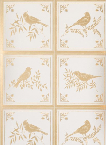Nina Campbell Wallpaper Fortoiseau Ivory/ Gold