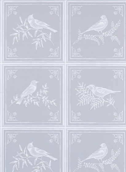 Nina Campbell Wallpaper Fortoiseau Grey