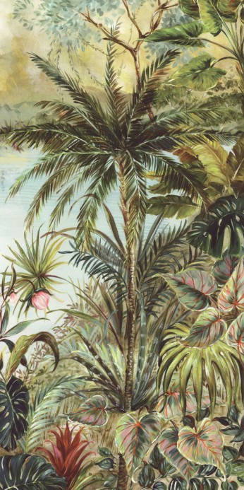 Eijffinger Wallpaper Tropical Mehrfarbig Grün Klein
