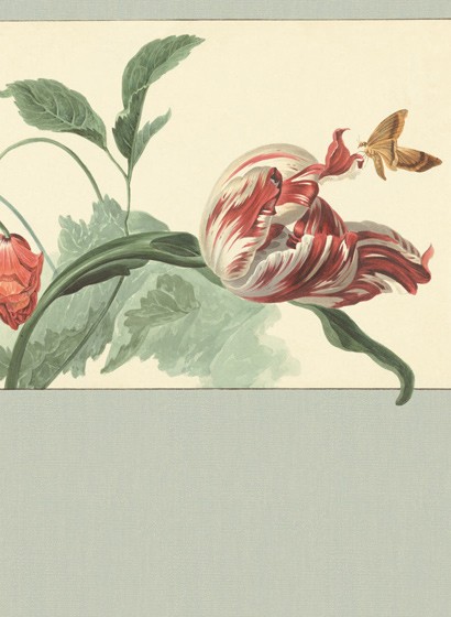 Eijffinger Papier peint Tulip and Poppy - Mehrfarbig Grün