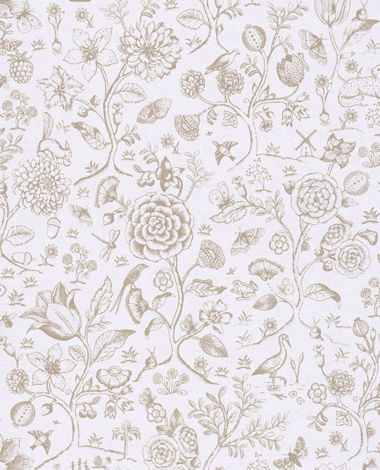 Eijffinger Papier peint Spring to Life - Weiß Beige Braun