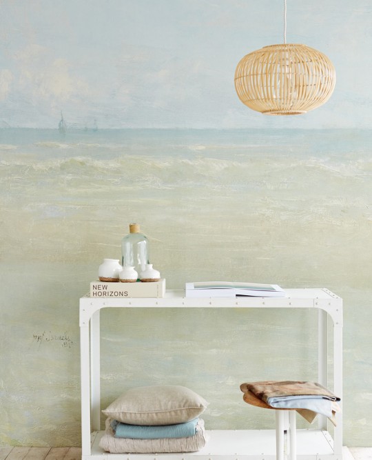 Eijffinger Wallpaper Seascape Pastell Beige Blau