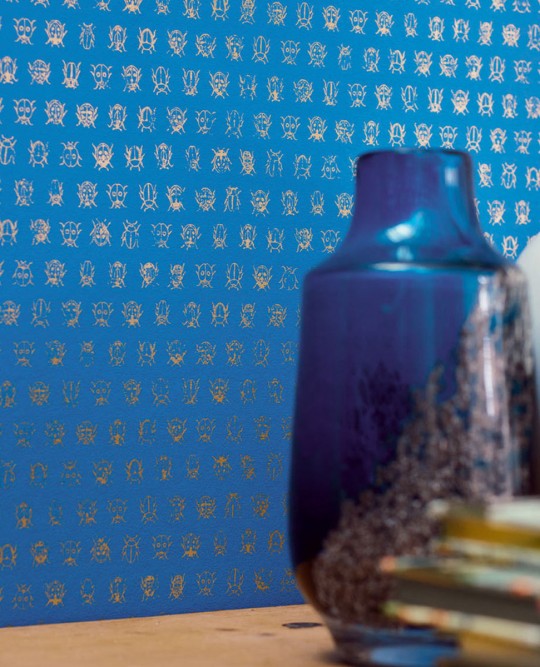 Eijffinger Wallpaper Lady Bug Blau/ Gold