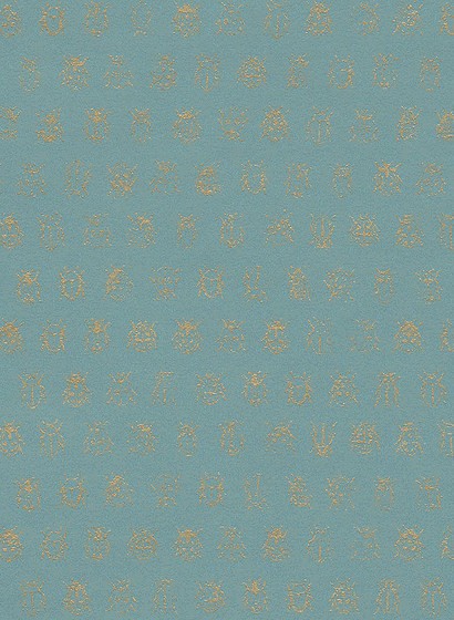 Eijffinger Papier peint Lady Bug - Blau/ Petrol/ Gold