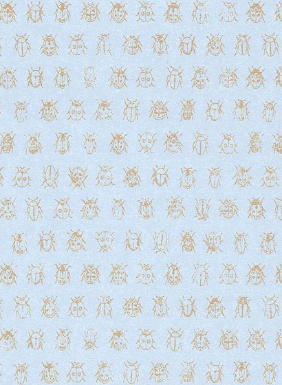 Eijffinger Wallpaper Lady Bug Blau/ Pastell/ Gold
