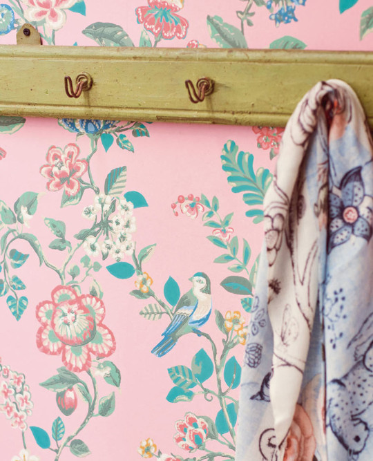 Eijffinger Wallpaper Botanical Print Zartrosa