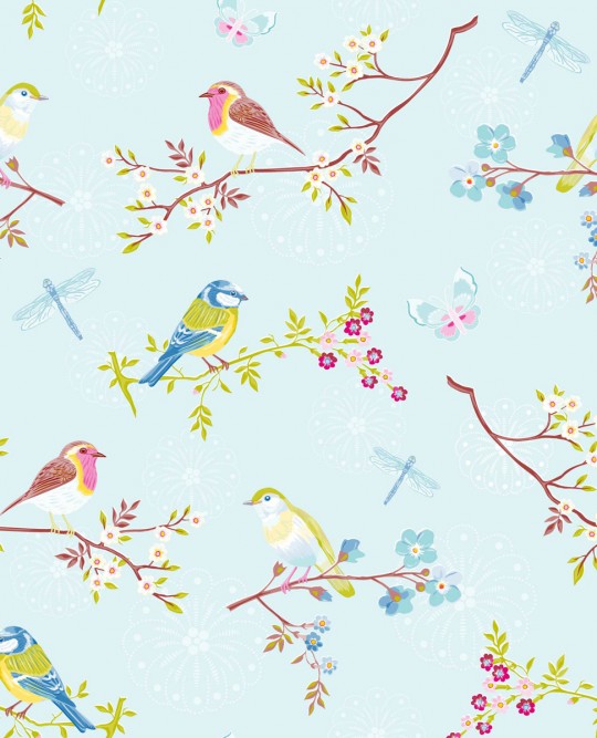 Eijffinger Wallpaper Early Bird Mehrfarbig Blau
