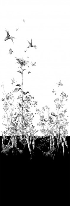 Edmond Petit Tapete Tournesol gauche - Blanc et Noir