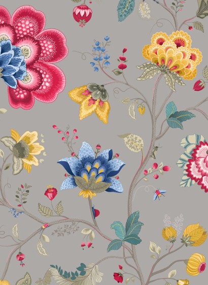 Eijffinger Wallpaper Floral Fantasy Grau