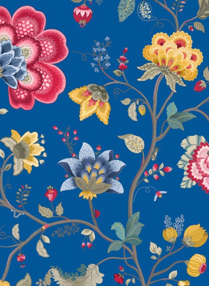 Eijffinger Papier peint Floral Fantasy - Blau