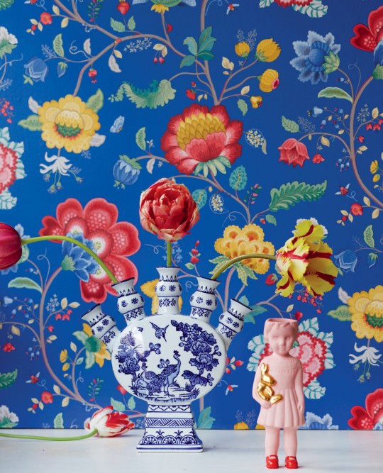 Eijffinger Papier peint Floral Fantasy - Blau