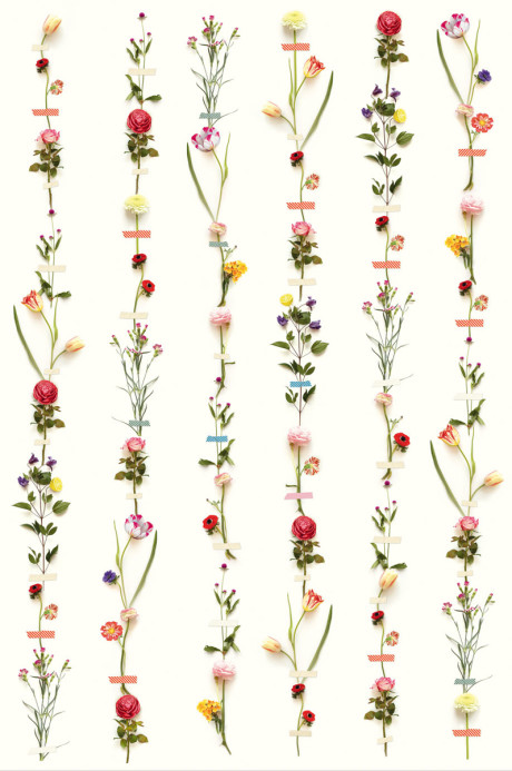 Eijffinger Papier peint Flower Garland - Multicolor