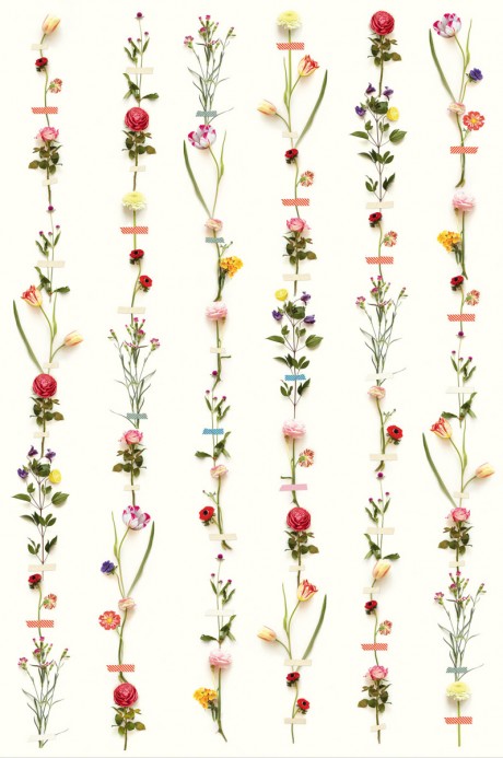 Eijffinger Carta da parati Flower Garland - Multicolor