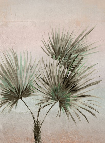 Eijffinger Carta da parati Palm Ombre - Grau Grün