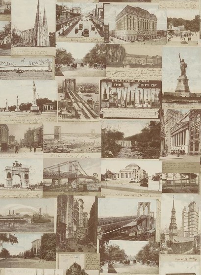 Ralph Lauren Carta da parati New York Postcard - Sepia