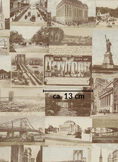 Tapete New York Postcard von Ralph Lauren - Sepia