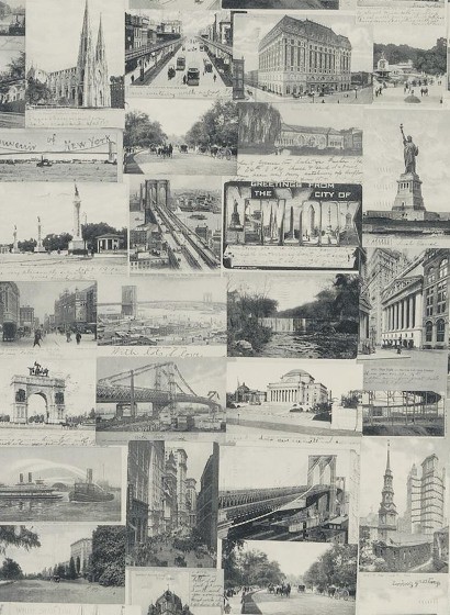Tapete New York Postcard von Ralph Lauren - Black