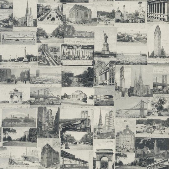 Ralph Lauren Wallpaper New York Postcard Black
