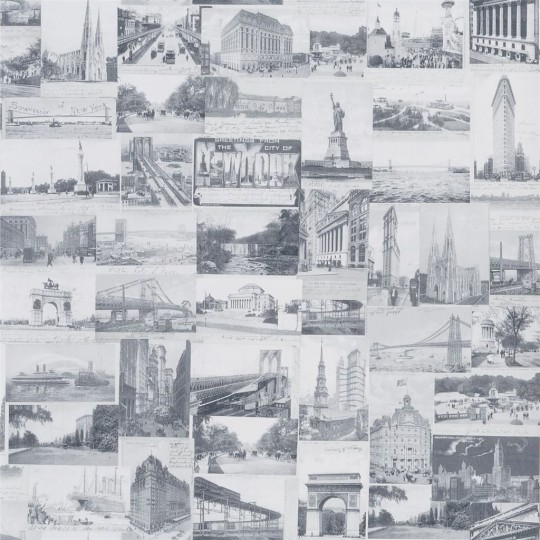 Tapete New York Postcard von Ralph Lauren - Light Grey
