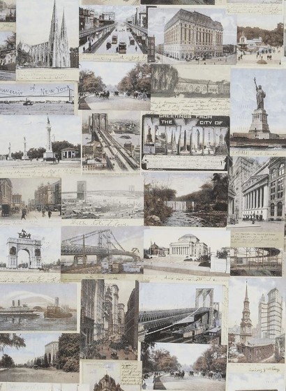 Vintage Tapete New York Postcard von Ralph Lauren