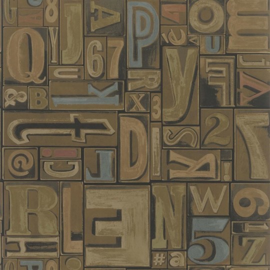 Tapete Copeley Letterpress von Ralph Lauren - Fruitwood