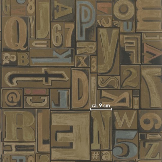 Tapete Copeley Letterpress von Ralph Lauren - Fruitwood